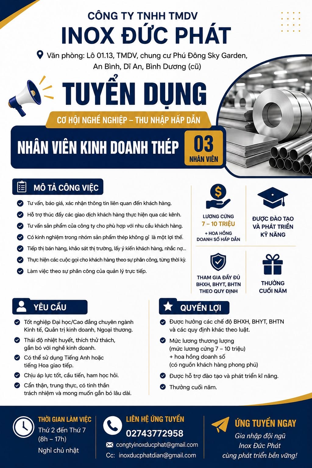 TUYỂN DỤNG NHÂN VIÊN KINH DOANH - SALES 